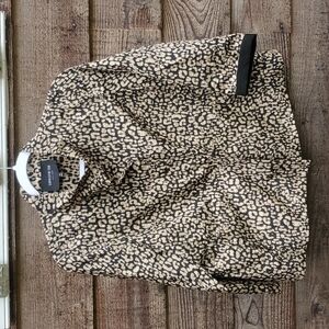 Lafayette 148 New York Leopard Jacket Medium  Mandarin Collar Career